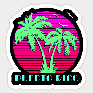 Puerto Rico Palm Trees Sunset Sticker